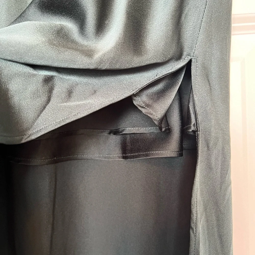 Abercrombie & Fitch Deep Green Satin Skirt Set